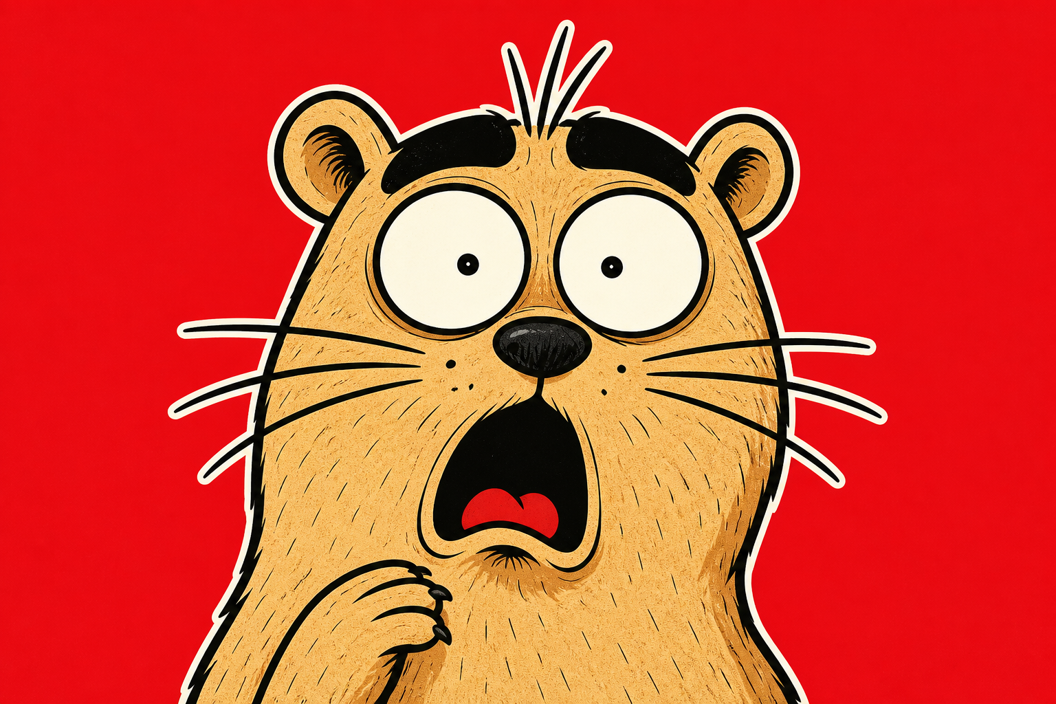 Marmot, maskot otter kaget
